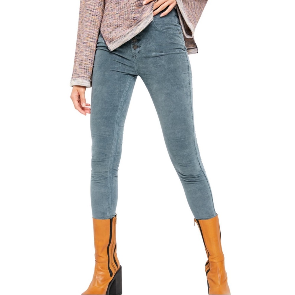 Free People Sun Chaser Cord Skinny Cropped Pants